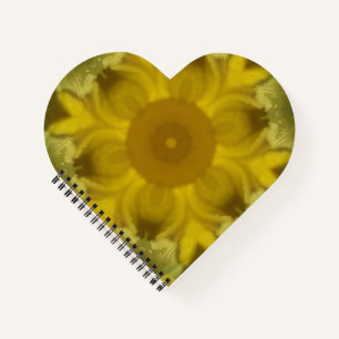 Carnet Fleur soleil éclate dorée