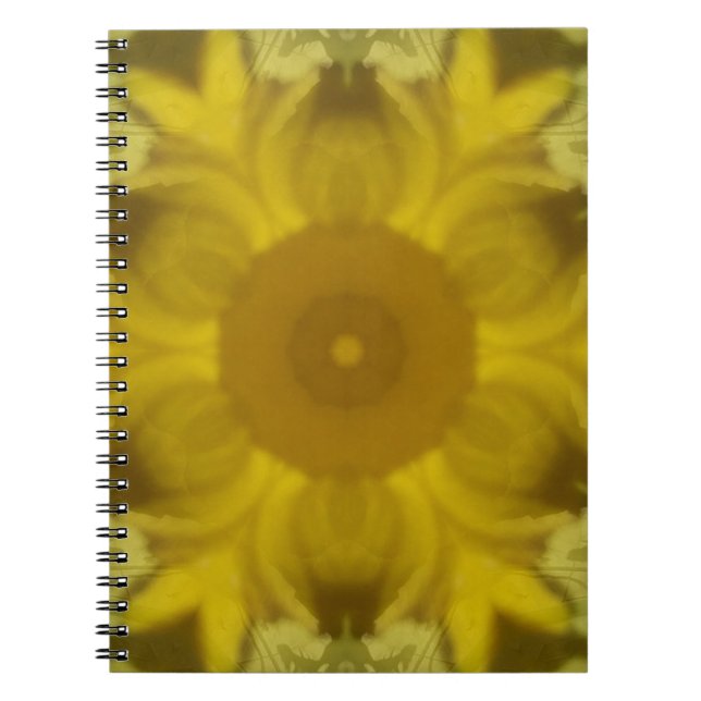 Carnet Fleur soleil éclate dorée (Devant)