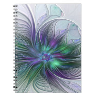 Fleur vert violet Art Abstrait moderne Fractal
