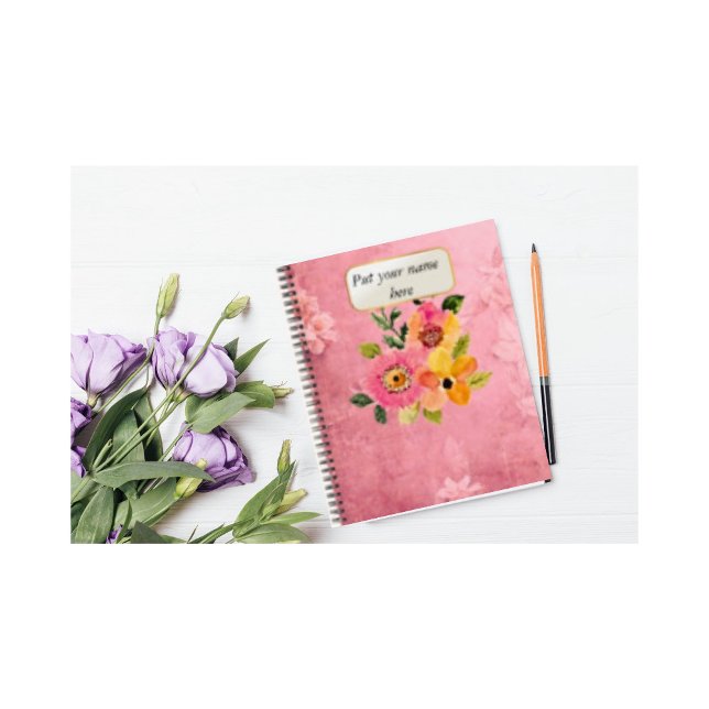 Carnet Fleur vintage rose (Créateur téléchargé)