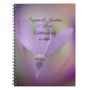 Carnet Fleur violet pâle Mariage personnalisé
