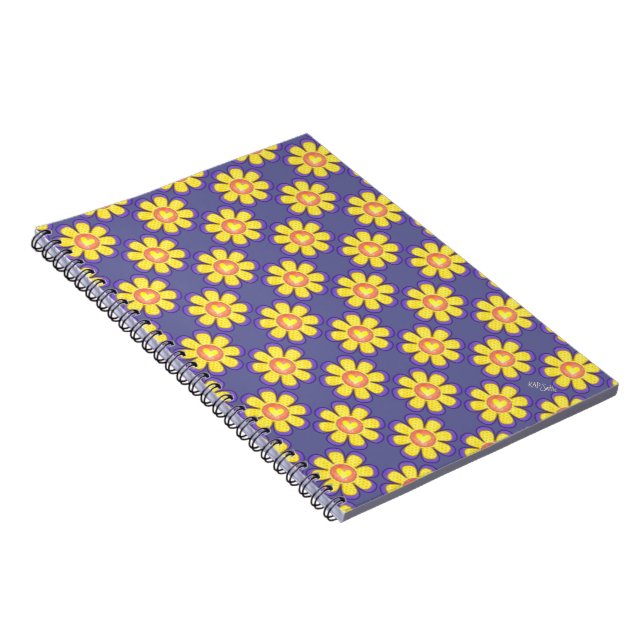 Carnet Fleur Whimsical (jaune/violet) (Côté Droit)