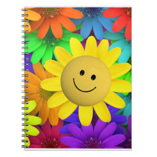Carnet Fleurs à visage joyeux