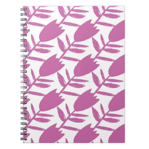 Carnet Fleurs Abstraites bleues roses motif transparent s