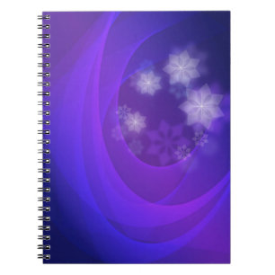 Carnet Fleurs Abstraites sur Arrière - plan Indigo plié