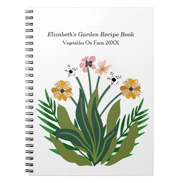 Carnet Fleurs Aquarelle Bouquet Floral Personnaliser (Devant)