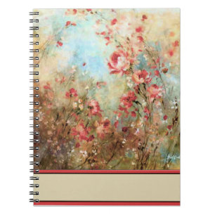 Carnet Fleurs aquarelles roses