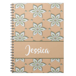 Carnet Fleurs blanches gravées sur bronze