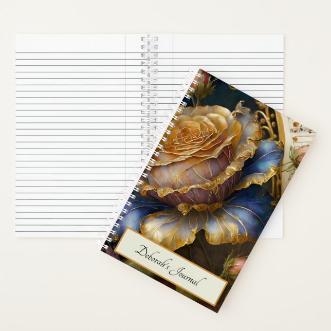 Carnet Fleurs boroques personnalisées (À l'intérieur)