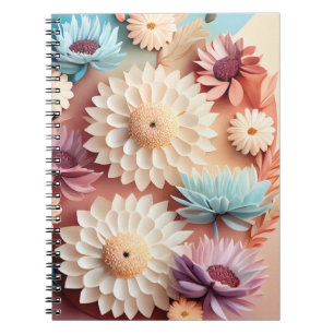 Carnet Fleurs colorées 3D