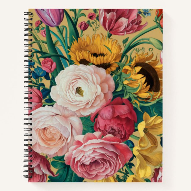 Carnet Fleurs colorées Peinture Art (Devant)