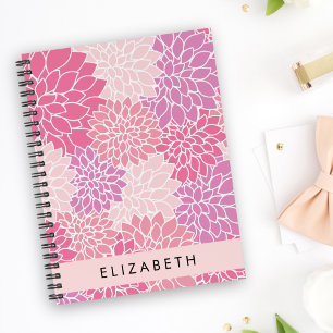 Carnet Fleurs Dahlia Roses, Motif De Fleurs, Votre Nom