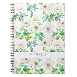 Carnet Fleurs d'anémones blanches à la crème