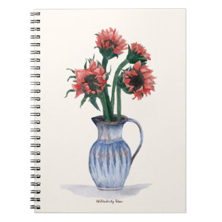 Carnet Fleurs dans un vase aquarelle