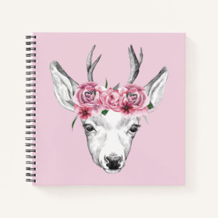 Carnet Fleurs d'aquarelle Cerf