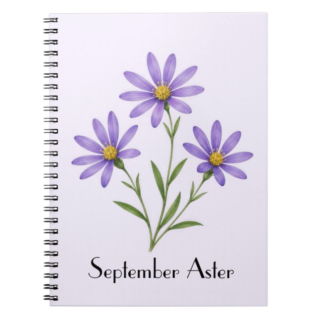 Carnet Fleurs d'Aster de septembre (Devant)
