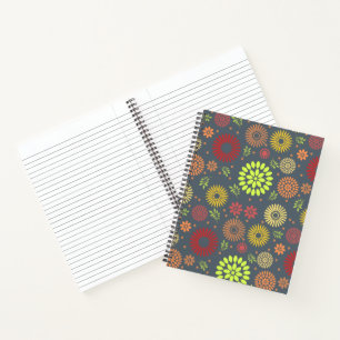 Carnet Fleurs d'automne colorées dans des tons chauds