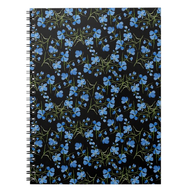 Carnet Fleurs de Cosmos Bleu (Devant)