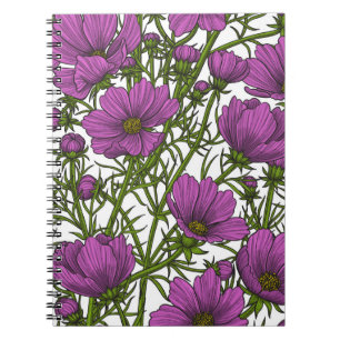 Carnet Fleurs de cosmos violet