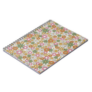 Carnet Fleurs de Daisy Boho 70s Floral Groovy