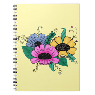 Carnet Fleurs de dessin colorées