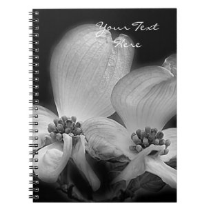 Carnet Fleurs De Dogwood En Noir Et Blanc