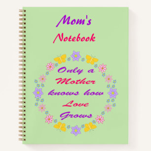 Carnet Fleurs de Fête des Mères et Papillons personnalisé