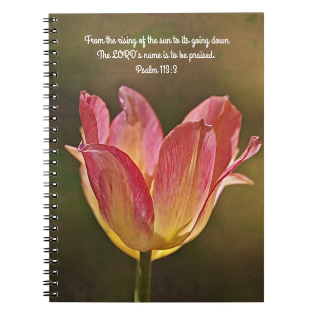 Carnet Fleurs de foi Tulipe Coucher de soleil Louange pri (Devant)