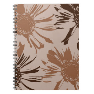 Carnet Fleurs de Gerbera Brown Terre