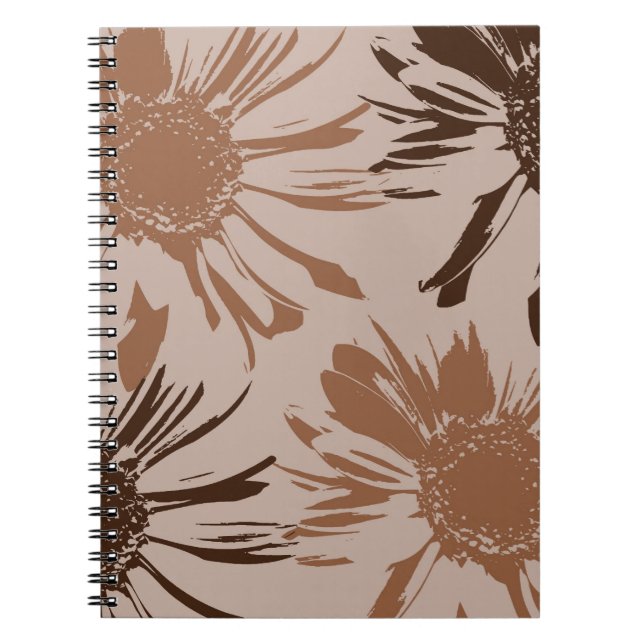 Carnet Fleurs de Gerbera Brown Terre (Devant)