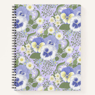Carnet Fleurs de jardin printanier sur lavande