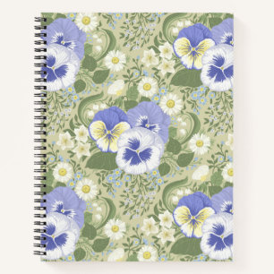 Carnet Fleurs de jardin printanier sur sauge