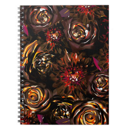 Carnet Fleurs de jardin sombre automne Glow automne