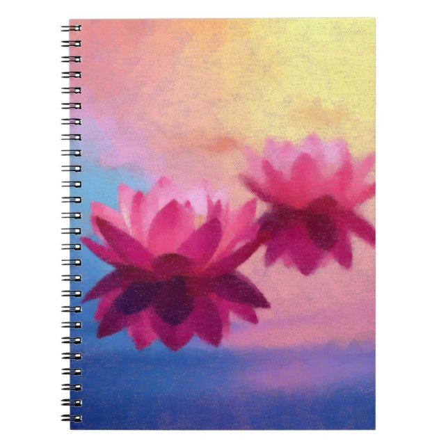 Carnet Fleurs de Lotus Abstraites colorées (Devant)