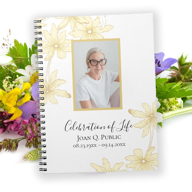 Carnet Fleurs de marguerite jaune pâle Fête de la vie (Créateur téléchargé)