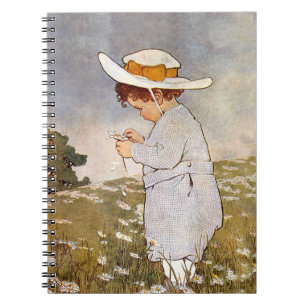 Carnet Fleurs de marguerites de cueillette d'enfants anti