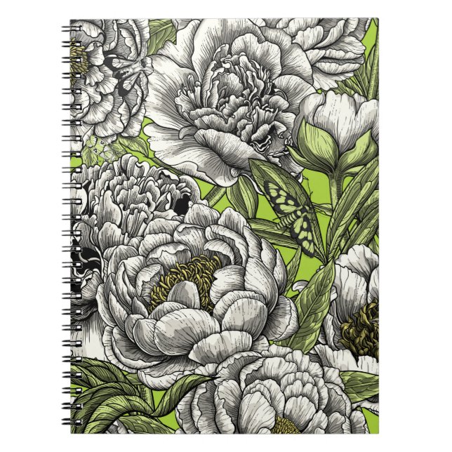 Carnet Fleurs de pivoines blanches et moisissures (Devant)