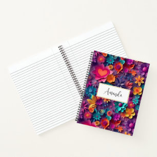 Carnet Fleurs de printemps colorées Motif