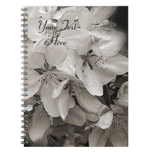 Carnet Fleurs De Printemps En Noir Et Blanc