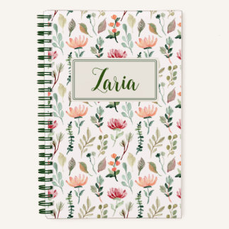 Carnet Fleurs de printemps | Spirale personnalisée