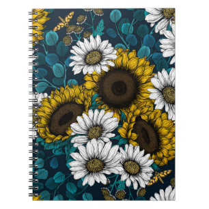 Carnet Fleurs de soleil et marguerites, jardin d'été 2