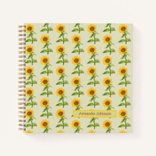 Carnet Fleurs de soleil jaunes