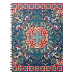 Carnet Fleurs de tulipe Lilac, cadre fleuri ornemental.
