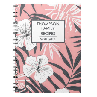 Carnet Fleurs d'hibiscus roses Recette personnalisée