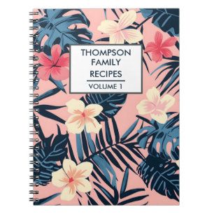 Carnet Fleurs d'hibiscus roses Recette personnalisée