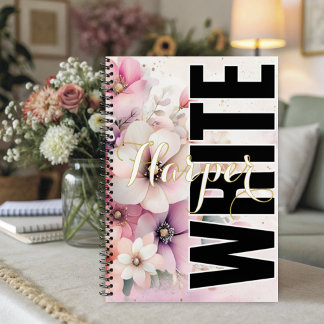 Carnet Fleurs Douces et Blush Élégantes