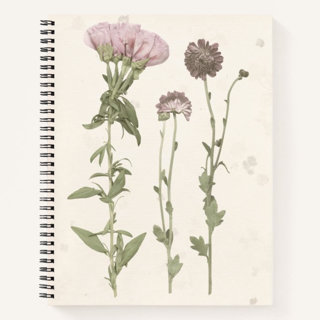 Carnet Fleurs en rose (Devant)