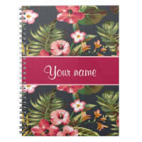 Fleurs et feuille tropicaux élégants de ketmie