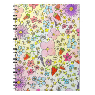 Carnet Fleurs et fraises