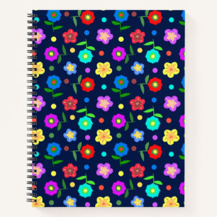Carnet Fleurs et points
